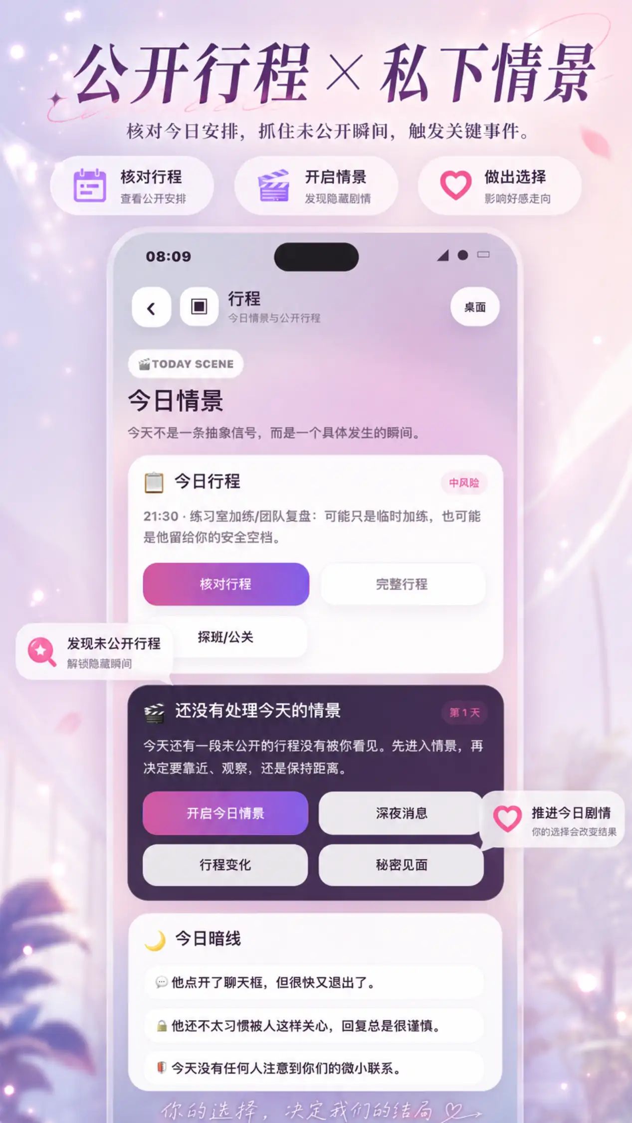 未公开行程（爱豆模拟器）游戏截图5
