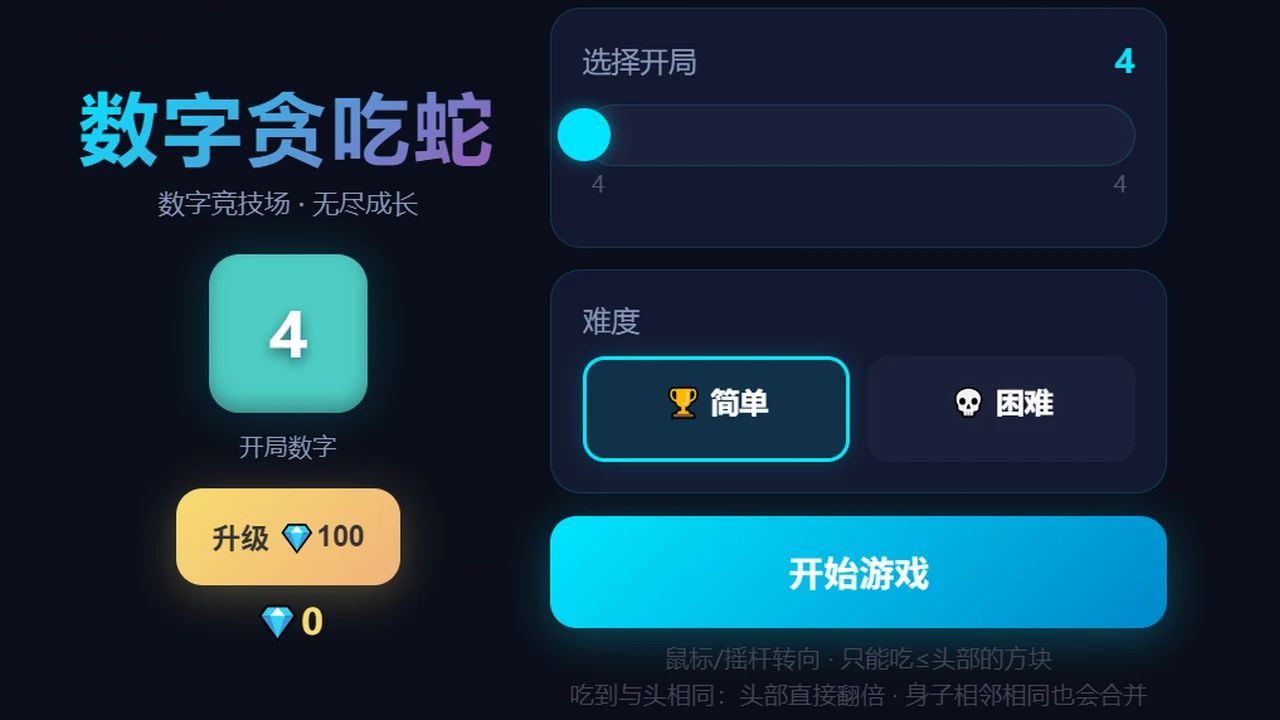 数字贪吃蛇游戏截图2